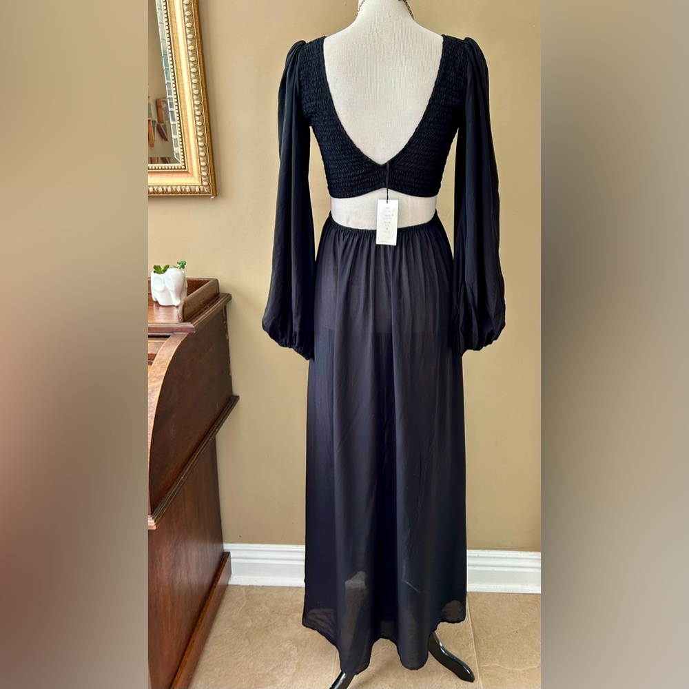 Indah Julie Cutout Maxi Dress Long Sleeve Black Size S NWT - Picture 8 of 16